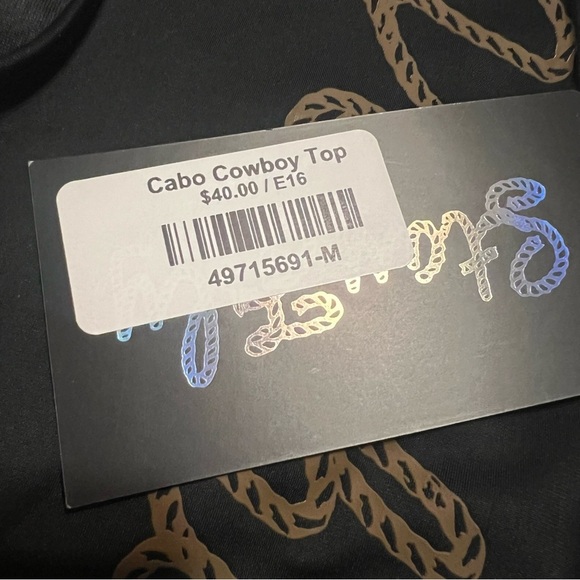 Two Fly CABO COWBOY YEEHAW TOP Studded Swim Top | NEW/NWT!! 🖤🕶️☀️🤠 - Picture 14 of 15